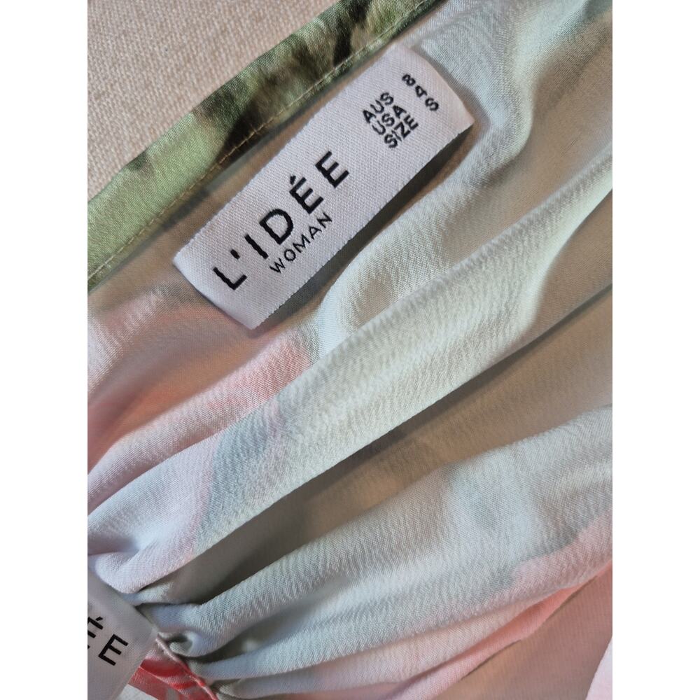 L'IDEE Woman Jardin Fluer Rose Green Pink Top Maxi Skirt Set US 2 - Picture 15 of 16